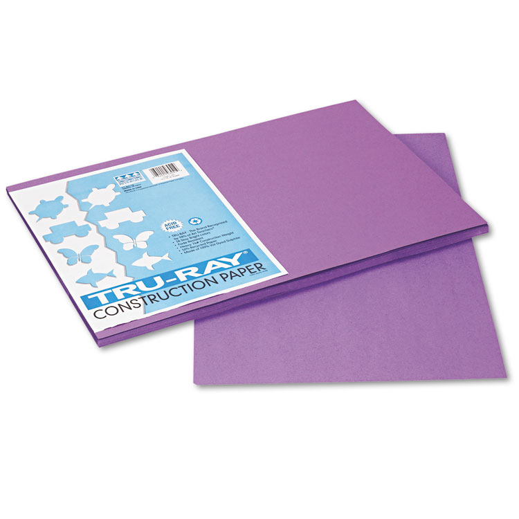 Pacon Tru-Ray Construction Paper, 76 lb Text Weight, 12 x 18, Violet, 50/Pack (PAC103041)
