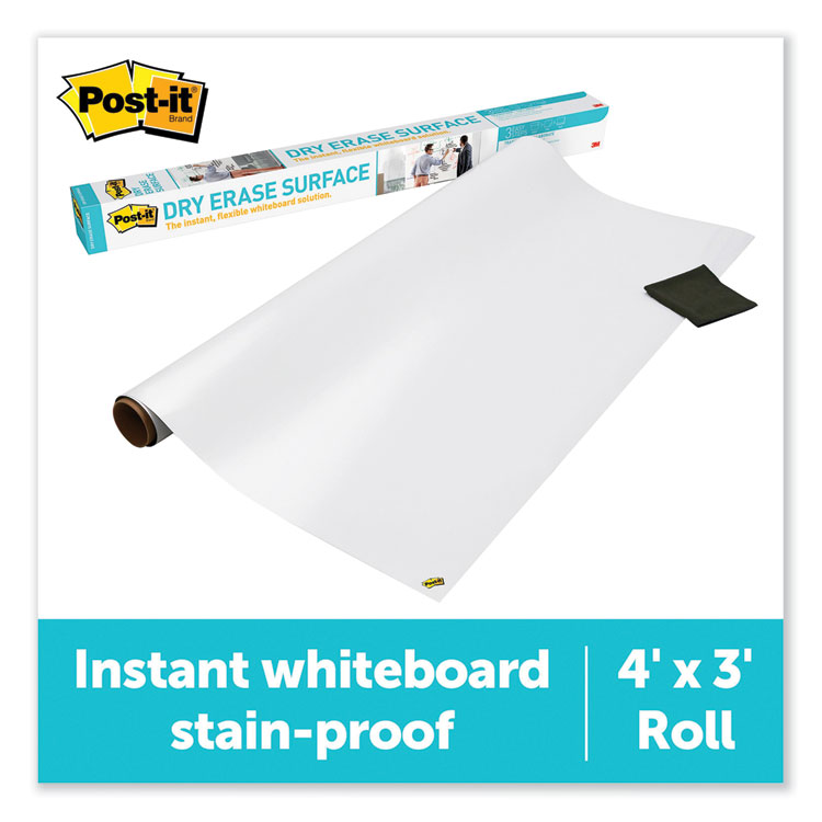 Post-it Dry Erase Surface, Laminate Film, 48" x 7 mil x 36", White (MMMDEF4X3)