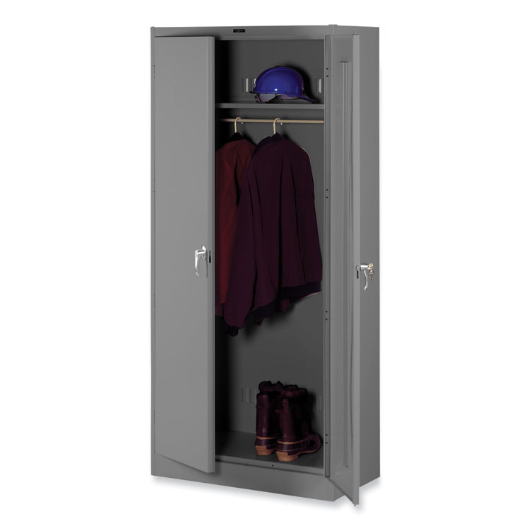 Tennsco Deluxe Wardrobe Cabinet, 36w x 18d x 78h, Medium Gray (TNN7818WMG)