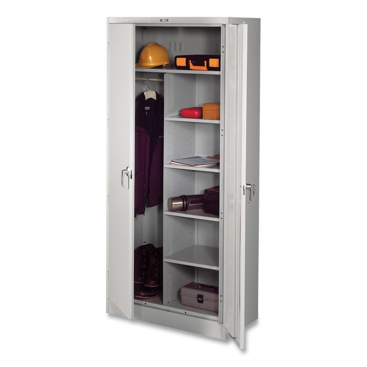 Tennsco Deluxe Combination Wardrobe/Storage Cabinet, 36w x 24d x 78h, Light Gray (TNN7820LGY)