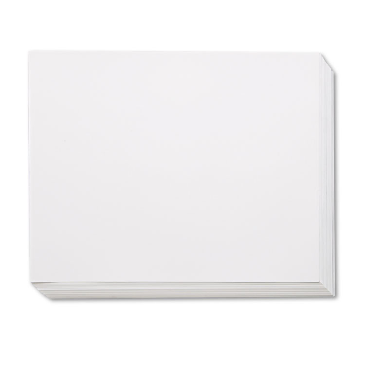 Pacon Four-Ply Railroad Board, 22 x 28, White, 100/Carton (PAC104225)