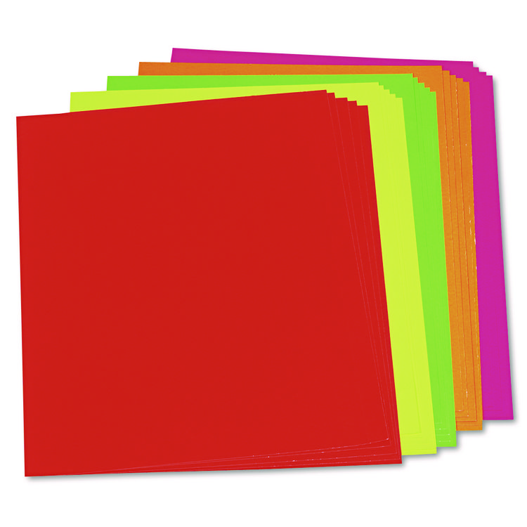 Pacon Neon Color Poster Board, 22 x 28, Lemon, Lime, Orange, Pink, Red, 25/Carton (PAC104234)