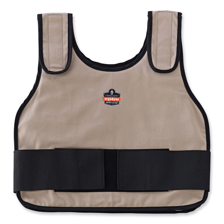 ergodyne Chill-Its 6235 Standard Phase Change Cooling Vest, Cotton, Small/Medium, Khaki (EGO12002)