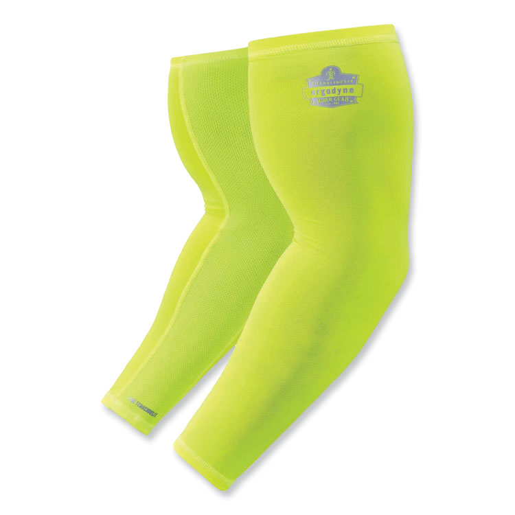 ergodyne Chill-Its 6690 Performance Knit Cooling Arm Sleeve, Polyester/Spandex, 2X-Large, Lime, 2 Sleeves (EGO12286)