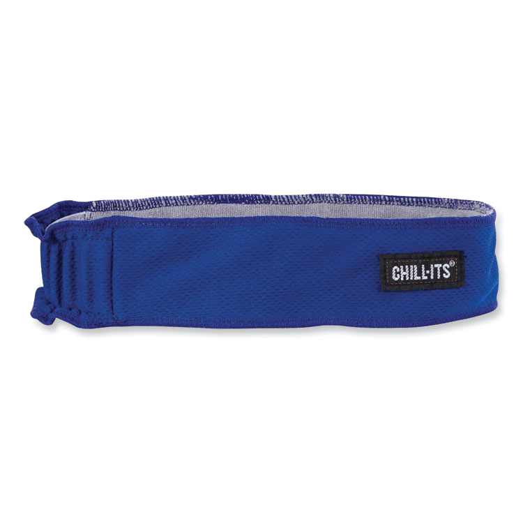 ergodyne Chill-Its 6605 High-Performance Terry Cloth Sweatband, Cotton Terry Cloth, One Size Fits Most, Blue (EGO12425)