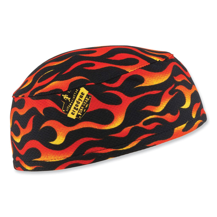ergodyne Chill-Its 6630 High-Performance Terry Cloth Skull Cap, Polyester, One Size Fits Most, Flames (EGO12514)