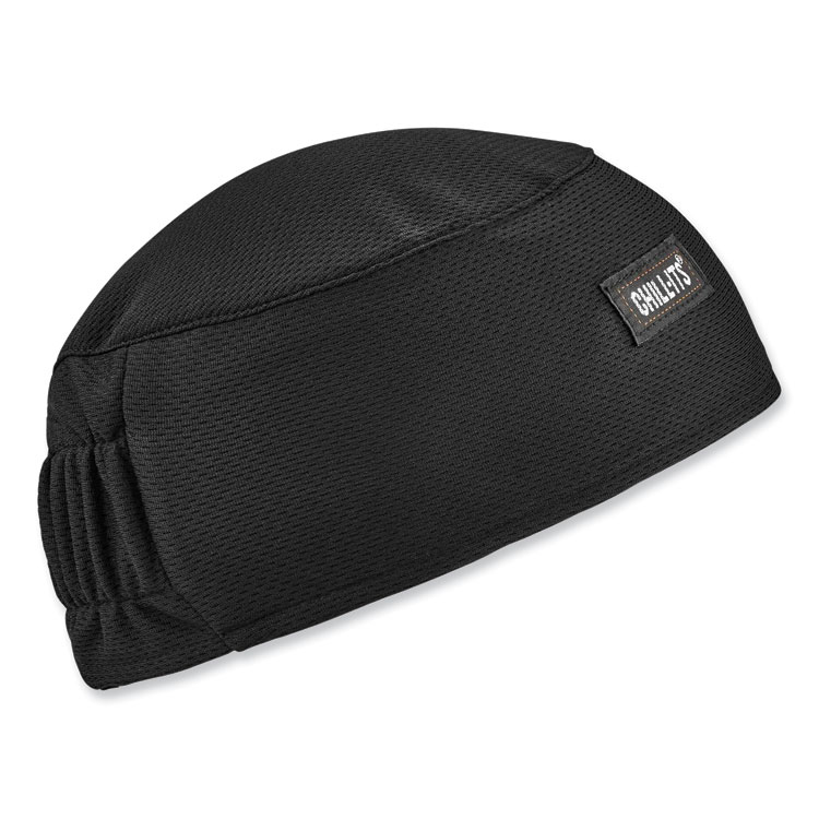 ergodyne Chill-Its 6630 High-Performance Terry Cloth Skull Cap, Polyester, One Size Fits Most, Black (EGO12516)