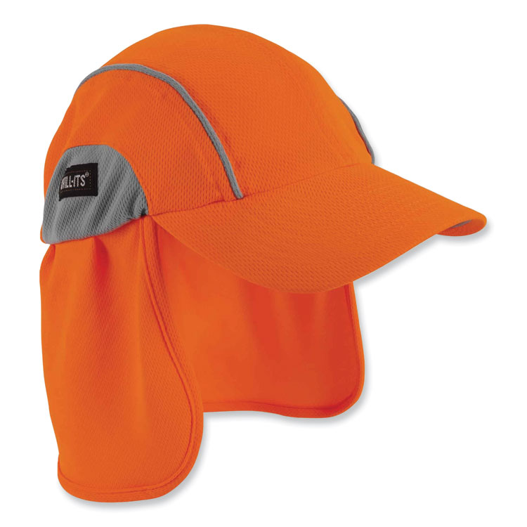 ergodyne Chill-Its 6650 High-Performance Hat Plus Neck Shade, Polyester, One Size Fits Most, Orange (EGO12521)