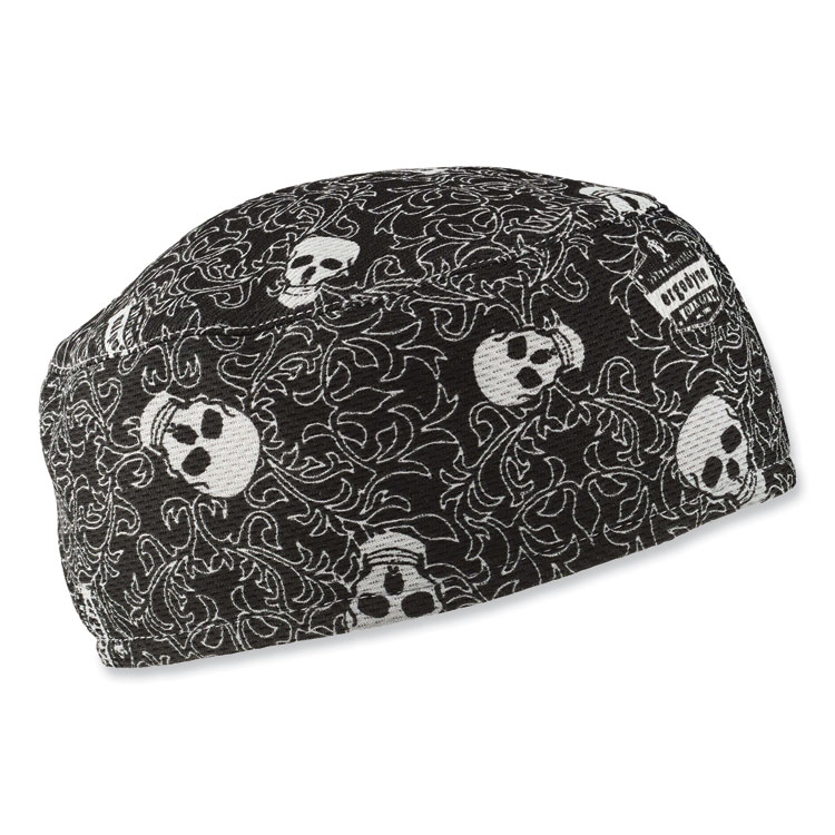 ergodyne Chill-Its 6630 High-Performance Terry Cloth Skull Cap, Polyester, One Size Fits Most, Skulls (EGO12529)