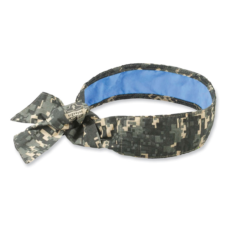 ergodyne Chill-Its 6700CT Cooling Bandana PVA Tie Headband, One Size Fits Most, Camo (EGO12562)