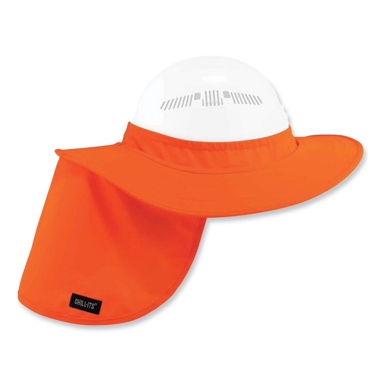 ergodyne Chill-Its 6660 Hard Hat Brim + Neck Shade, 19.5 x 9.75, Orange (EGO12641)