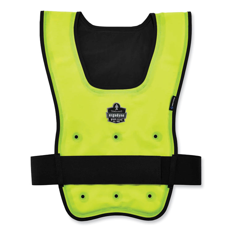 ergodyne Chill-Its 6687 Economy Dry Evaporative Cooling Elastic Waist Vest, Nylon, Small/Medium, Lime (EGO12683)