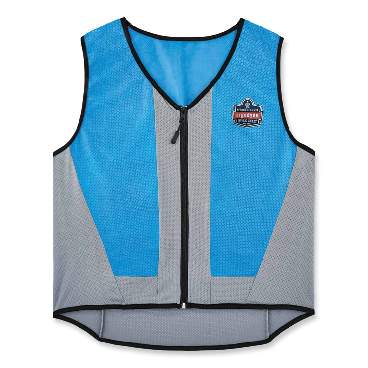ergodyne Chill-Its 6667 Wet Evaporative PVA Cooling Vest with Zipper, PVA, 2X-Large, Blue (EGO12696)