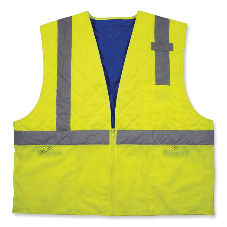 ergodyne Chill-Its 6668 Class 2 Hi-Vis Safety Cooling Vest, Polymer, Medium, Lime (EGO12713)