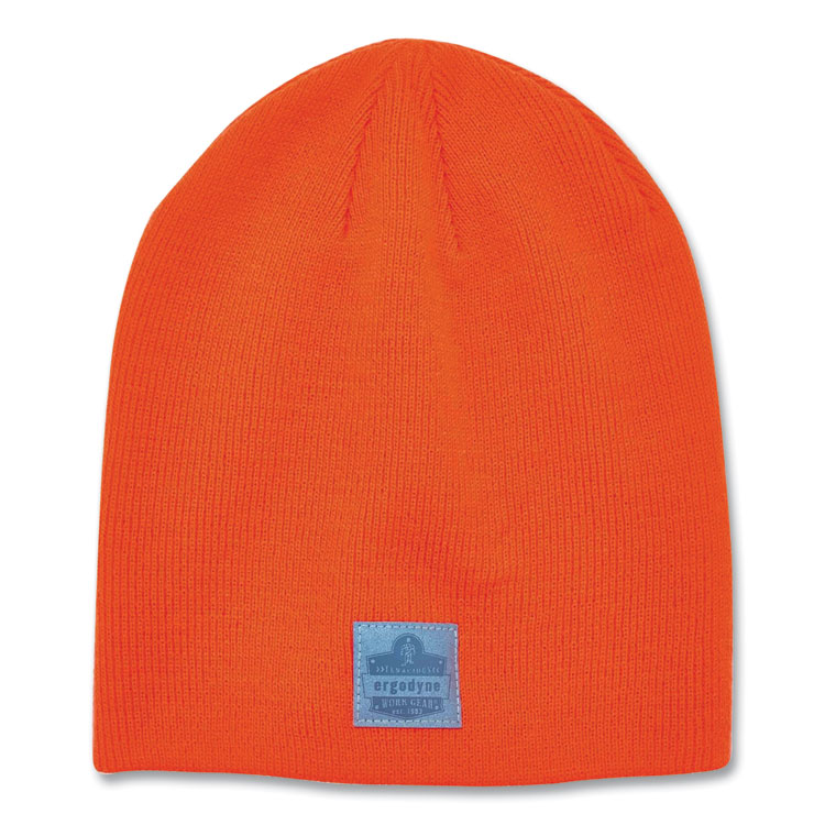 ergodyne N-Ferno 6812 Rib Knit Beanie, One Size Fits Most, Orange (EGO16814)