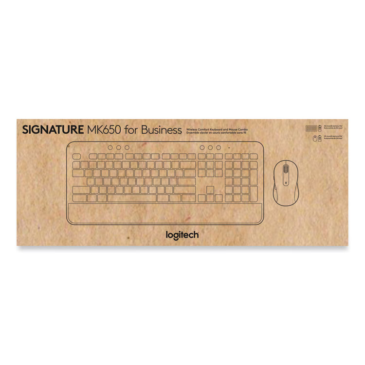 Logitech Signature MK650 Wireless Keyboard and Mouse Combo for Business, 2.4 GHz Frequency/32 ft Wireless Range, Off White (LOG920011018)