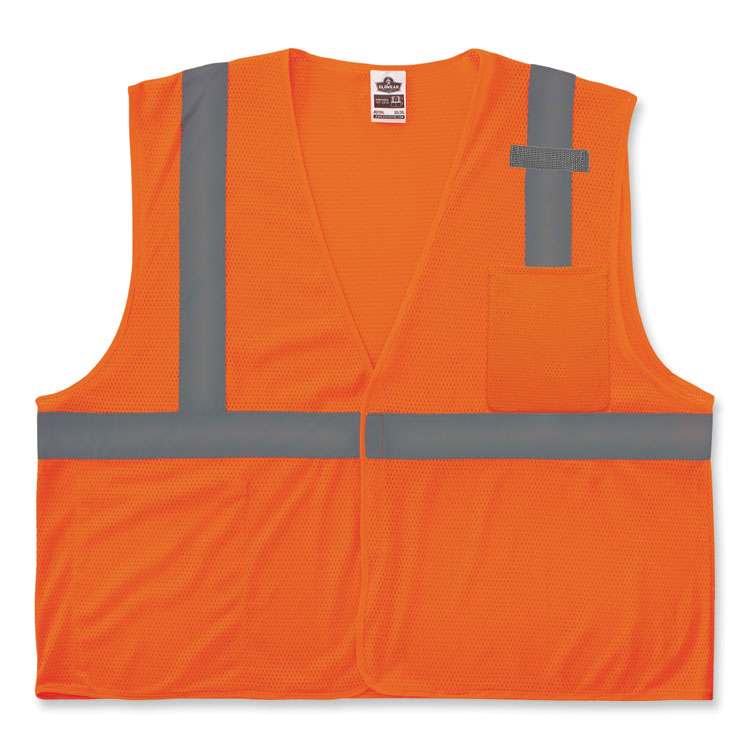 ergodyne GloWear 8210HL Class 2 Economy Mesh Hook and Loop Vest, Polyester, 2X-Large/3X-Large, Orange (EGO21017)