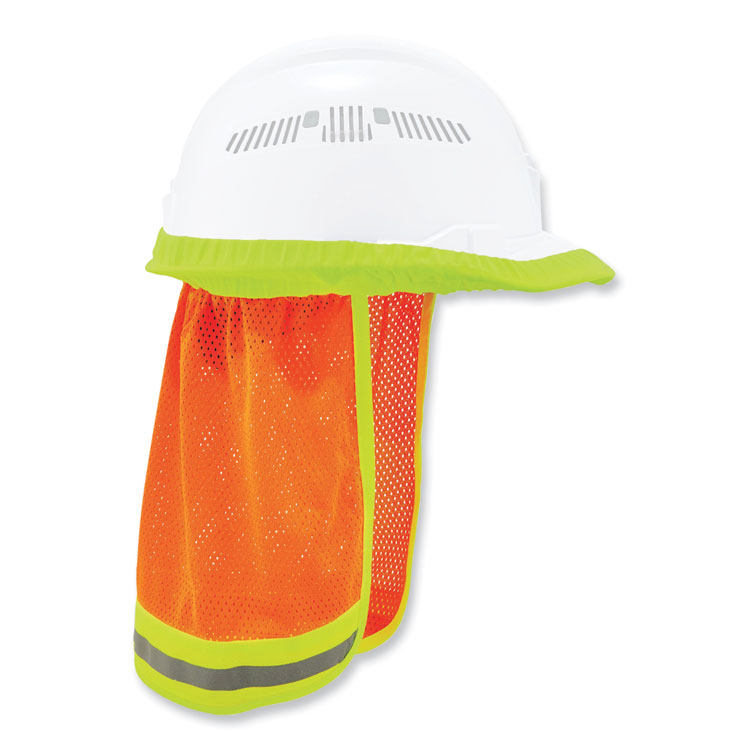 ergodyne GloWear 8005 Hi-Vis Hard Hat Neck Shade, 20 x 12.5, Orange (EGO29051)