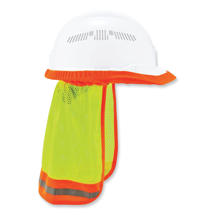 ergodyne GloWear 8005 Hi-Vis Hard Hat Neck Shade, 20 x 12.5, Lime (EGO29053)