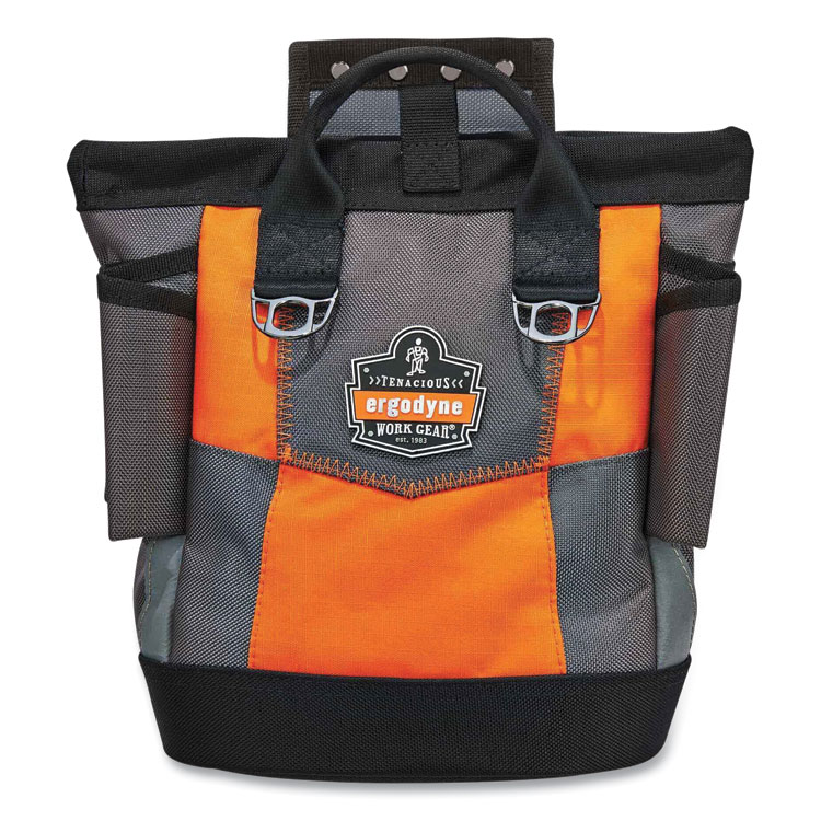 ergodyne Arsenal 5527 Premium Topped Tool Pouch with Hinged Closure, 6 x 10 x 11.5, Polyester, Orange (EGO13627)