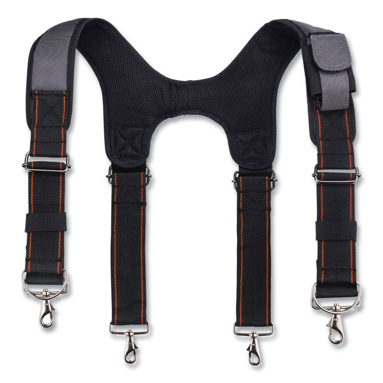 ergodyne Arsenal 5560 Padded Tool Belt Suspenders, 36" to 48" Waist, 3" Wide, Polyester, Gray (EGO13665)