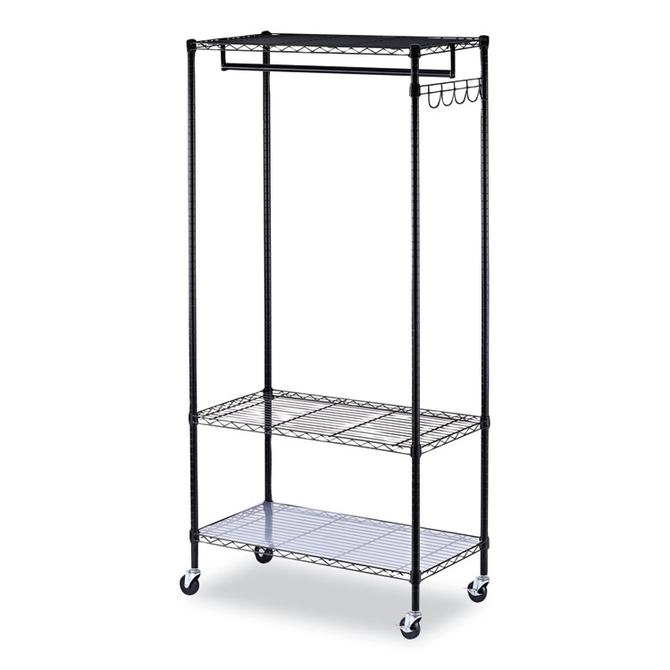 ALEGR363618BL - Alera Wire Shelving Garment Rack, 30 Garments, 36w x 18d x 75h, Black (ALEGR363618BL)