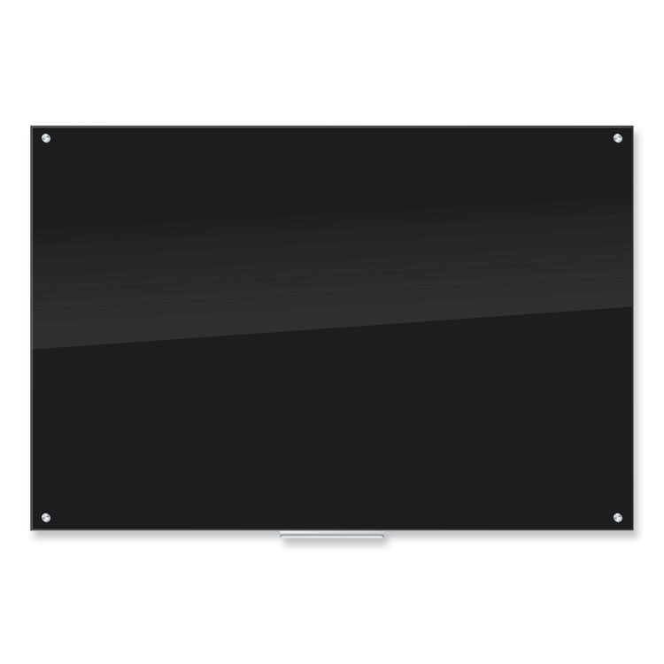 U Brands Black Glass Dry Erase Board, 72" x 48" (Actual Size: 70" x 47"), Black Surface (UBR173U0001)