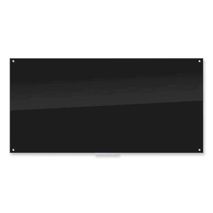 U Brands Black Glass Dry Erase Board, 96" X 48" (Actual Size: 95" x 47"), Black Surface (UBR3015U0001)