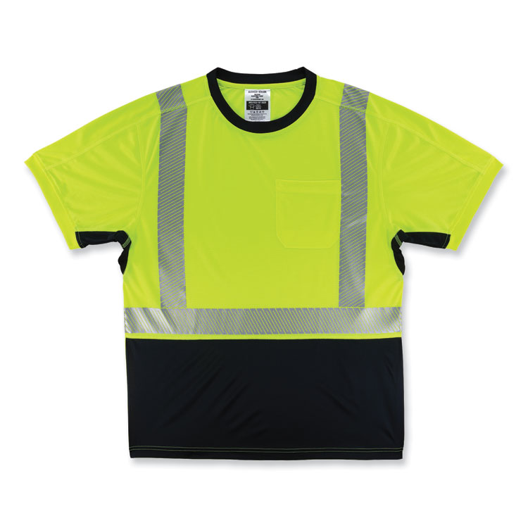 ergodyne GloWear 8283BK Class 2 Lightweight Performance Hi-Vis T-Shirt, Polyester, 5X-Large, Lime (EGO23509)