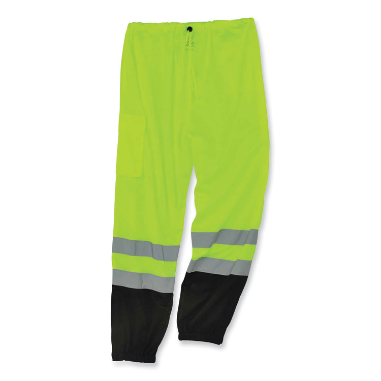 EGO23957 - ergodyne GloWear 8910BK Class E Hi-Vis Pants with Black Bottom, Polyester, 2X-Large/3X-Large, Lime (EGO23957)