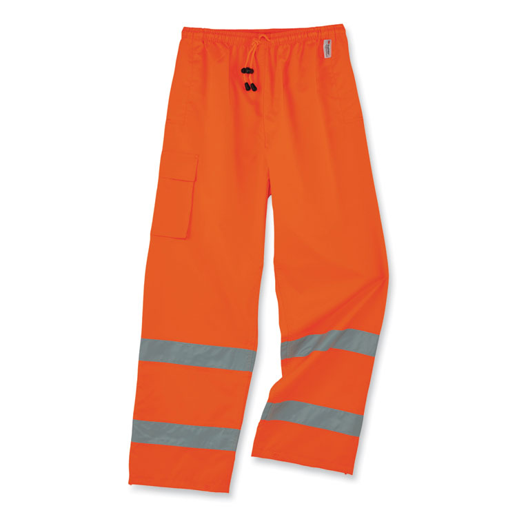 ergodyne GloWear 8915 Class E Hi-Vis Rain Pants, 2X-Large, Orange (EGO24416)