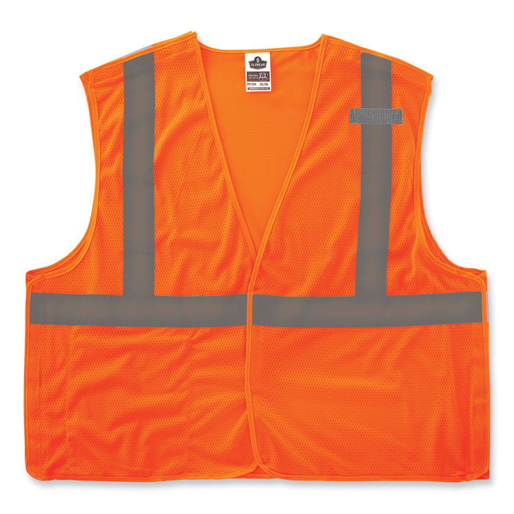 ergodyne GloWear 8215BA-S Single Size Class 2 Economy Breakaway Mesh Vest, Polyester, X-Large, Orange (EGO24555)