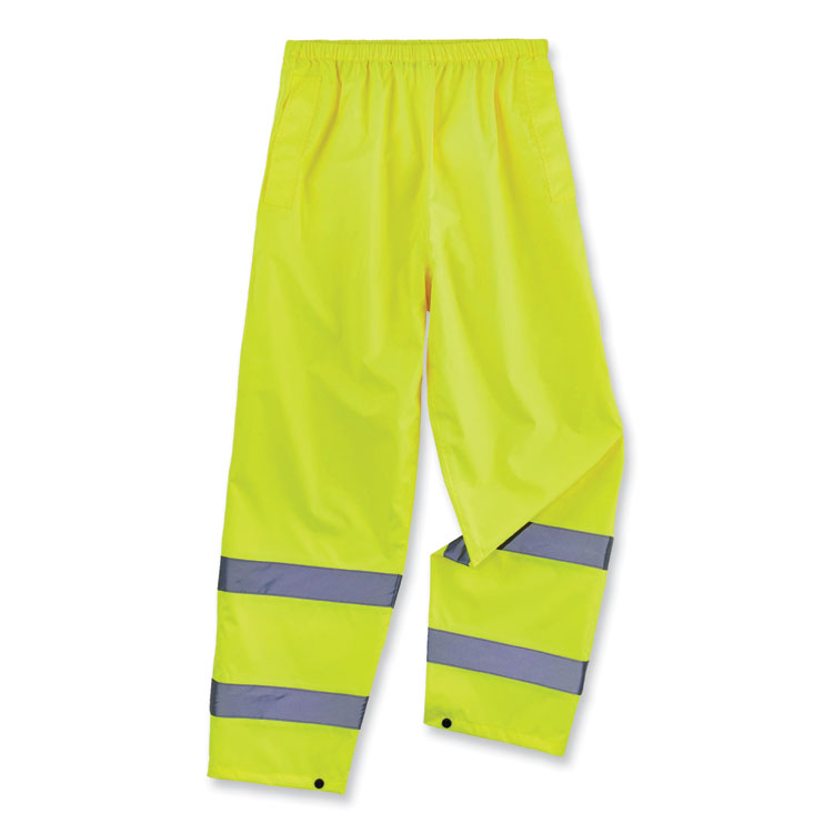 ergodyne GloWear 8916 Class E Lightweight Hi-Vis Rain Pants, 3X-Large, Lime (EGO25347)
