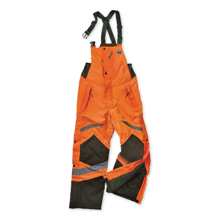 ergodyne GloWear 8928 Class E Hi-Vis Insulated Bibs, 3X-Large, Orange (EGO25637)