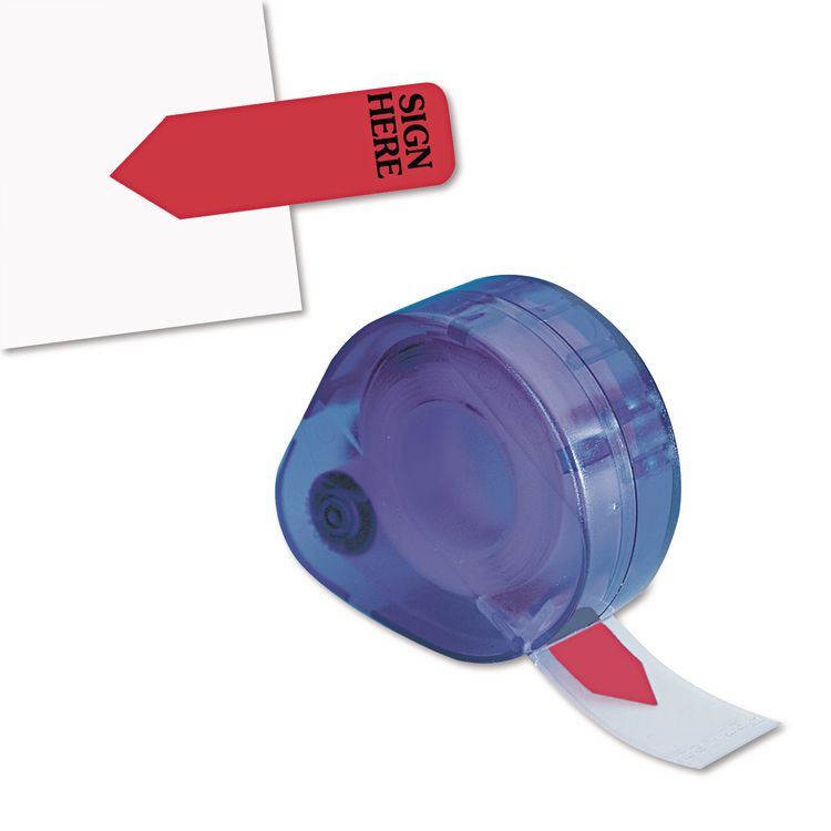 Redi-Tag Arrow Message Page Flags in Dispenser, "Sign Here", Red, 120/Dispenser (RTG81054)