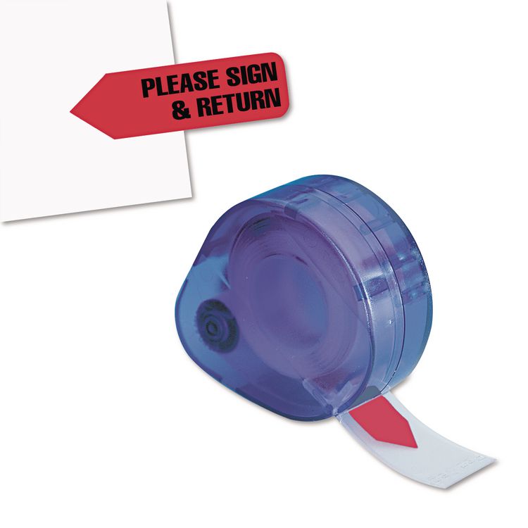 Redi-Tag Arrow Message Page Flags in Dispenser, "Please Sign and Return", Red, 120 Flags/Dispenser (RTG81344)