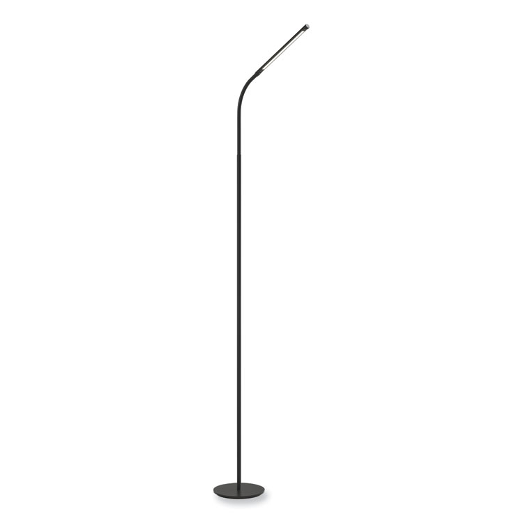 Safco Resi LED Floor Lamp, Gooseneck, 60" Tall, Black (SAF1017BL)
