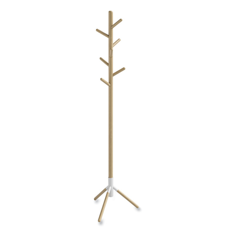 Safco Resi Standing Coat Tree, 6 Hook, 17.25w x 17.25d x 69.5h, White (SAF4265WH)