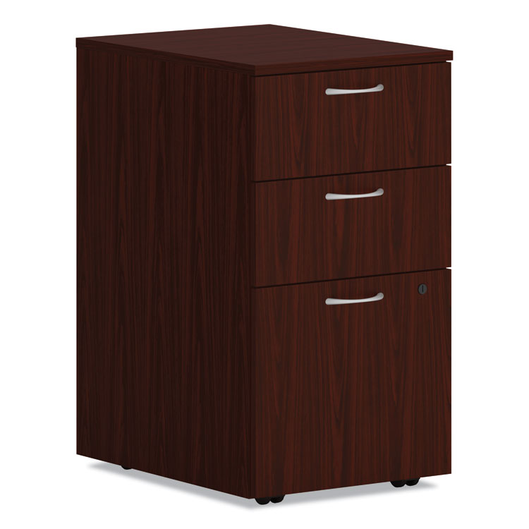 HON Mod Mobile Pedestal, Left or Right, 3-Drawers: Box/Box/File, Legal/Letter, Traditional Mahogany, 15" x 20" x 28" (HONPLPMBBFLT1)