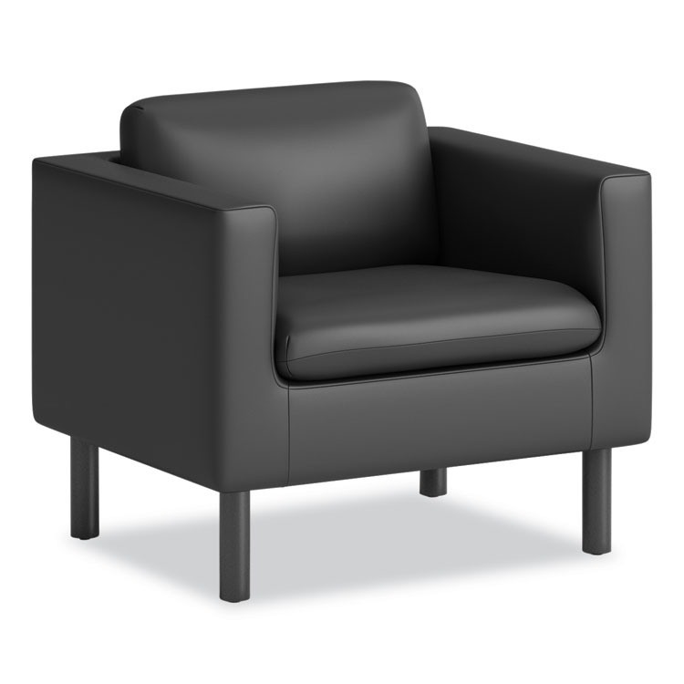 HON Parkwyn Series Club Chair, 33" x 26.75" x 29", Black Seat, Black Back, Black Base (HONVP3LCHRBLK)
