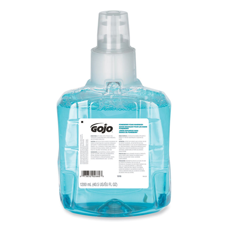 GOJO Pomeberry Foam Handwash Refill, For LTX-12 Dispenser, Pomegranate Scent, 1,200 mL, 2/Carton (GOJ191602CT)