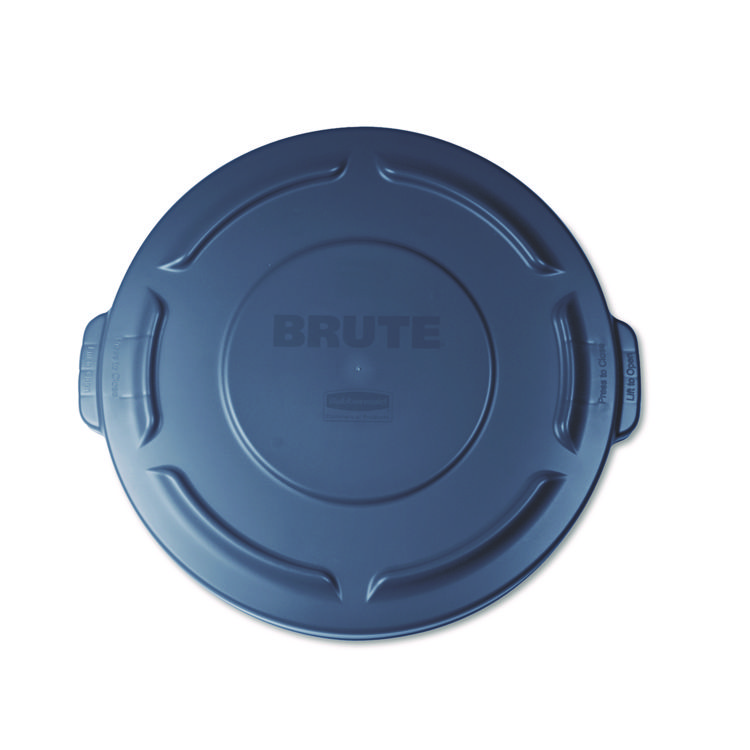Rubbermaid Commercial BRUTE Self-Draining Flat Top Lids for 20 gal Round BRUTE Containers, 19.88" Diameter, Gray (RCP261960GRA)