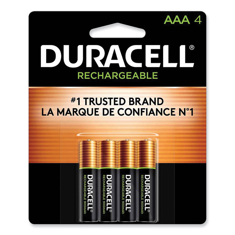 Duracell Rechargeable StayCharged NiMH Batteries, AAA, 4/Pack (DURNLAAA4BCD)