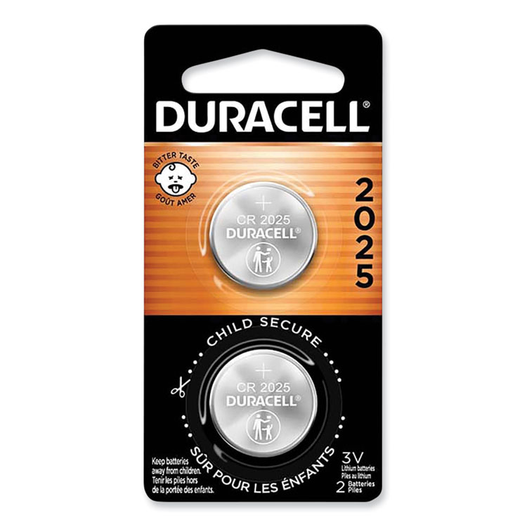 Duracell Lithium Coin Batteries, 2025, 2/Pack (DURDL2025B2PK)