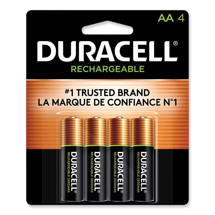 Duracell Rechargeable StayCharged NiMH Batteries, AA, 4/Pack (DURNLAA4BCD)