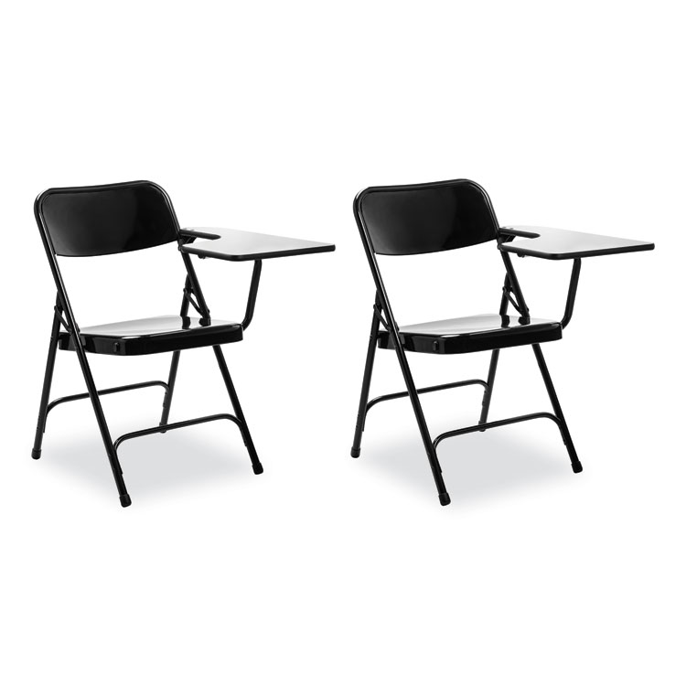 NPS 5200 Series Left-Side Tablet-Arm Folding Chair, Supports 480 lb, 17.25" Seat Height, Black, 2/Carton (NPS5210L)