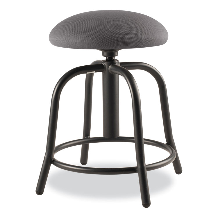 NPS 6800 Series Height Adjustable Fabric Seat Stool, Supports Up to 300 lb, 18" to 25" Seat Height, Charcoal Seat/Black Base (NPS6820S10)
