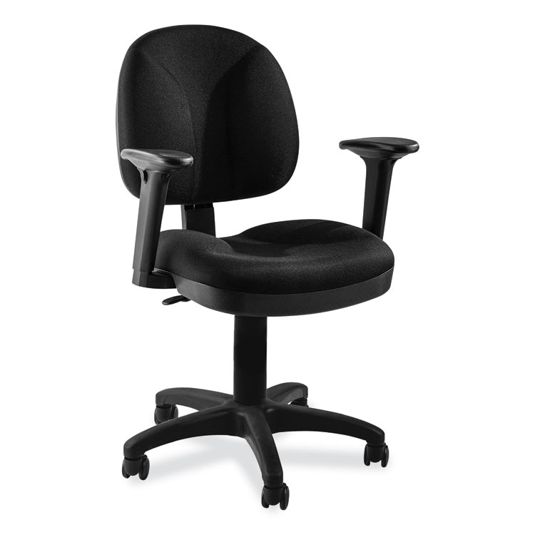 NPS Comfort Task Chair with Arms, Supports Up to 300 lb, 19" to 23" Seat Height, Black Seat, Black Back, Black Base (NPSCTCA)