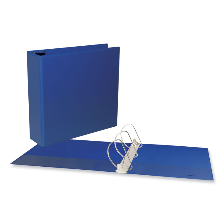 Universal Slant D-Ring View Binder, 3 Rings, 3" Capacity, 11 x 8.5, Navy Blue (UNV20754)