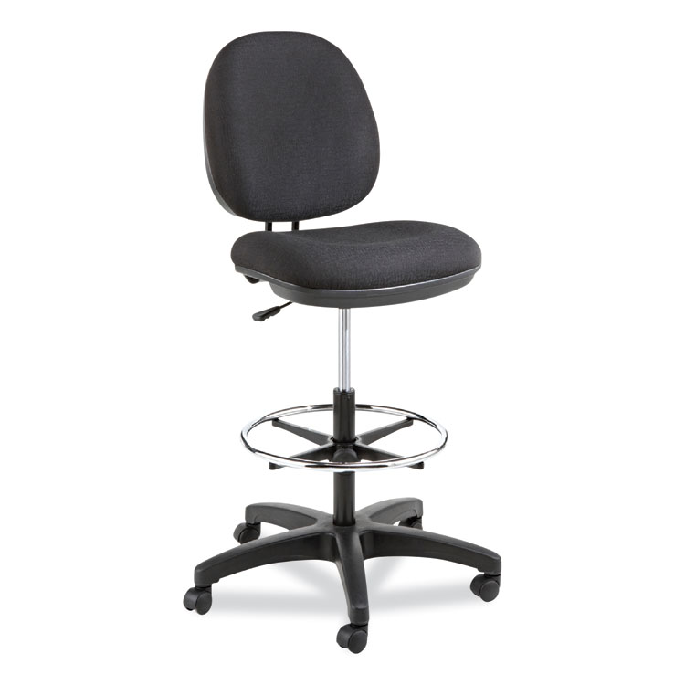 Alera Alera Interval Series Swivel Task Stool, Supports Up to 275 lb, 23.93" to 34.53" Seat Height, Black Fabric (ALEIN4611)
